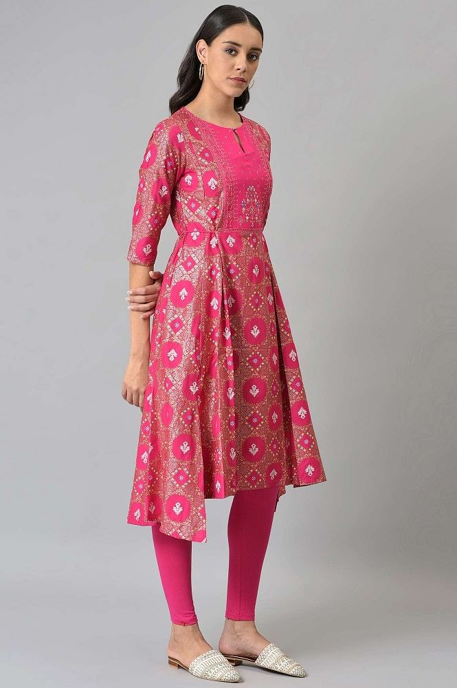 JK's Black and Pink Cotton Printed Salwar Kurta Dupatta | JKPTD2620 |  Cilory.com